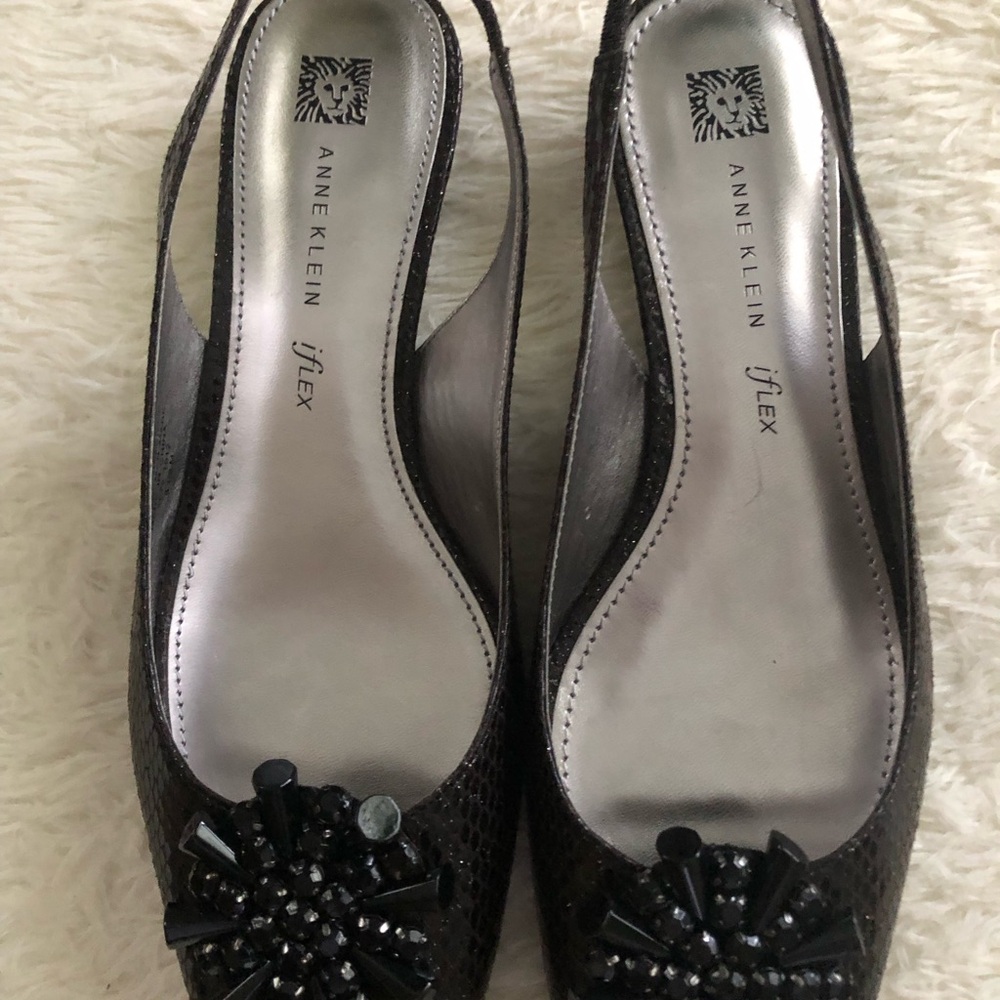 Anne Klein iFlex Black Embellished Heels